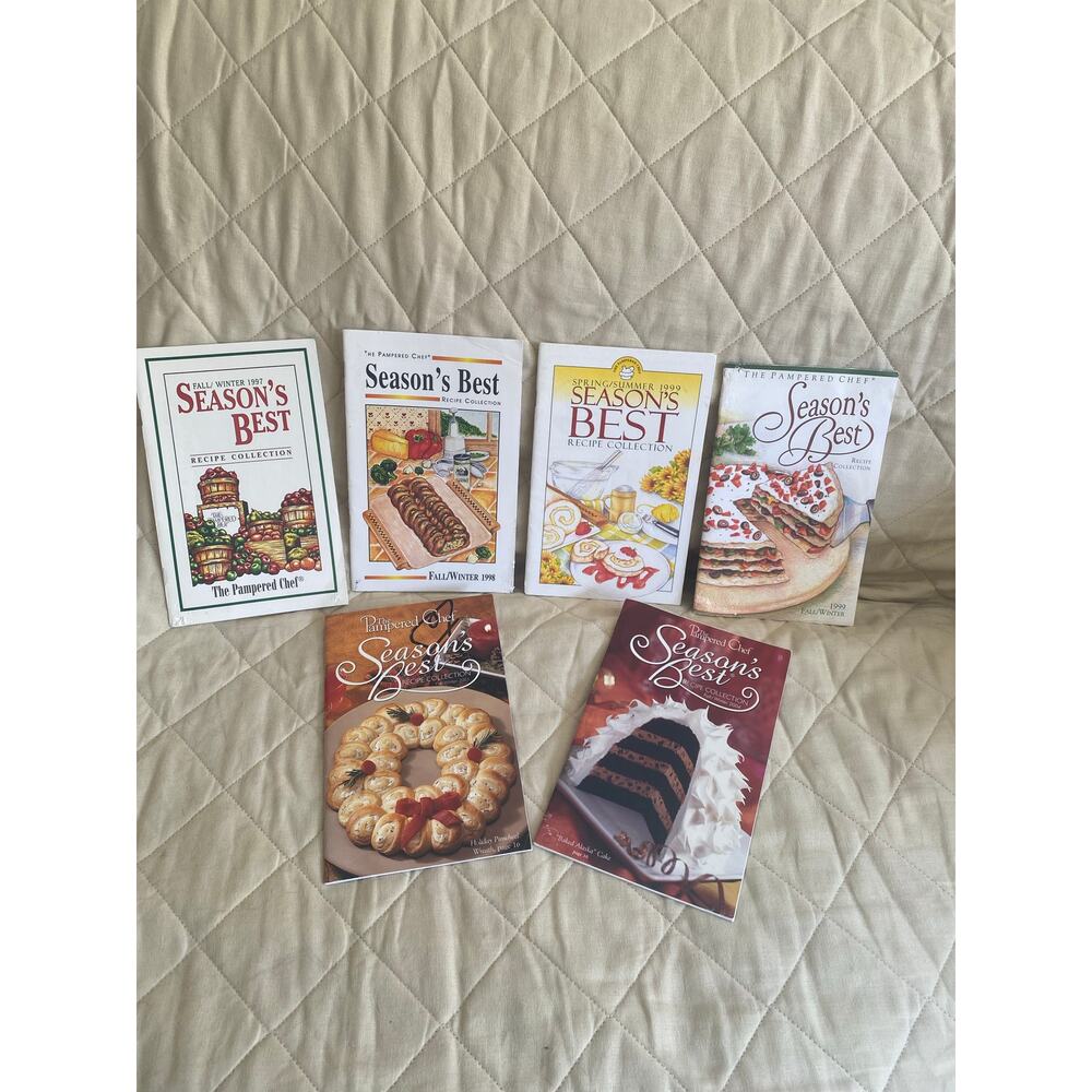 Vintage “Season’s Best” Recipe Collection -The Pampered Chef, Bundle of 6